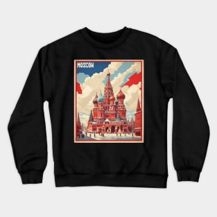 Red Square Russia Vintage Tourism Poster Crewneck Sweatshirt